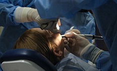 Patient getting oral surgery